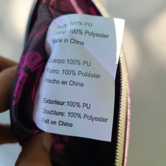 Betsey Johnson Saffiano Blush Metallic Bow Wristlet Clutch‎ Pouch zip bag - Picture 4 of 16